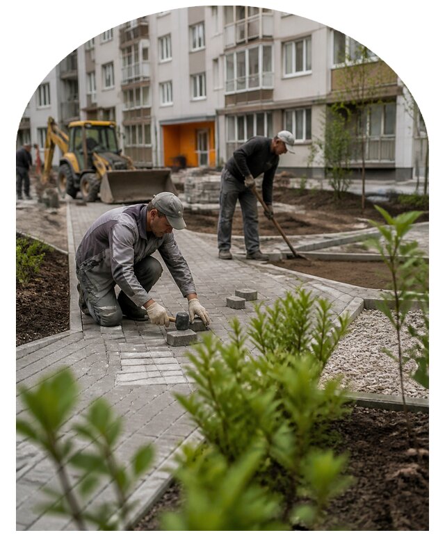 Благоустройство двора многоквартирного дома в Ухте
